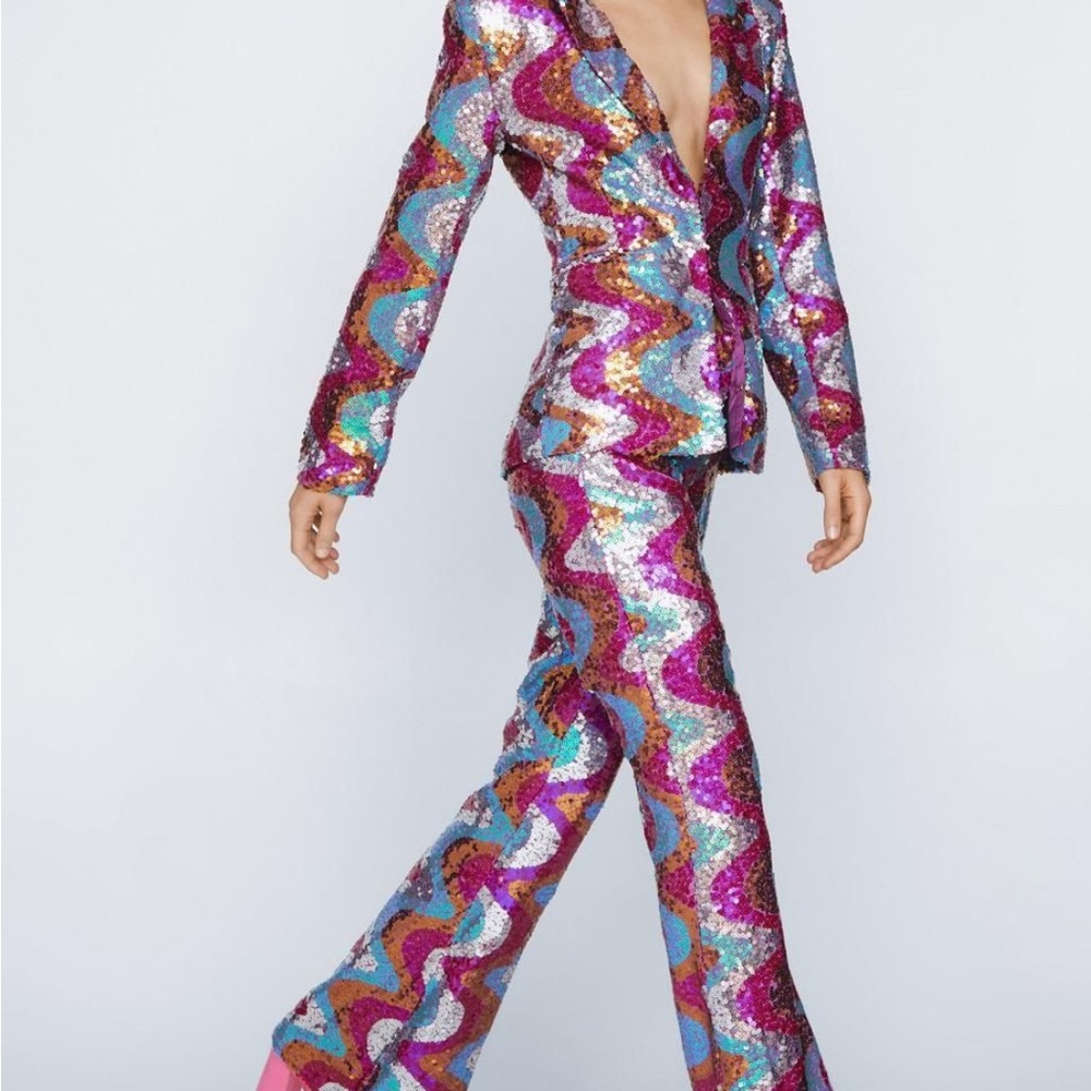 NASTYGAL- size 6- Multicolor Sequin Women's Jumpsuit